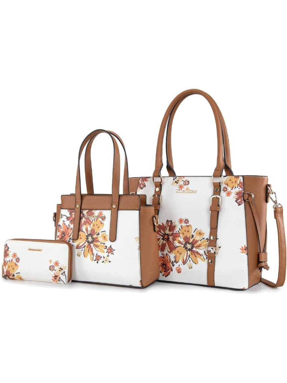 Stylish 3PC Women's Tote Bag, Wallet & Shoulder Satchel Handbag Set